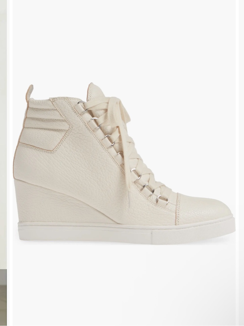 Linda Paolo Ivory Fenton Wedge High-Top Sneaker Boot G Leather Women’s 4.5 NIB!!